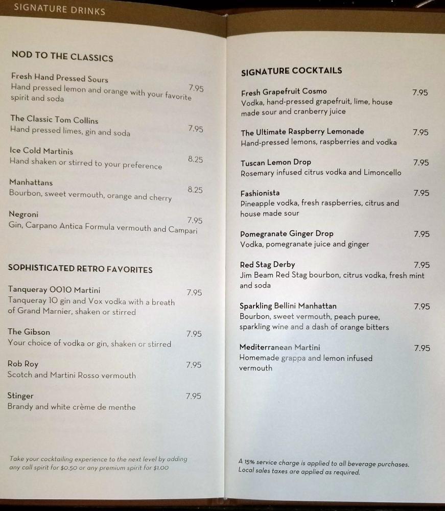 Holland America Nieuw Amsterdam Bar Menu November 2017 CruiseHabit